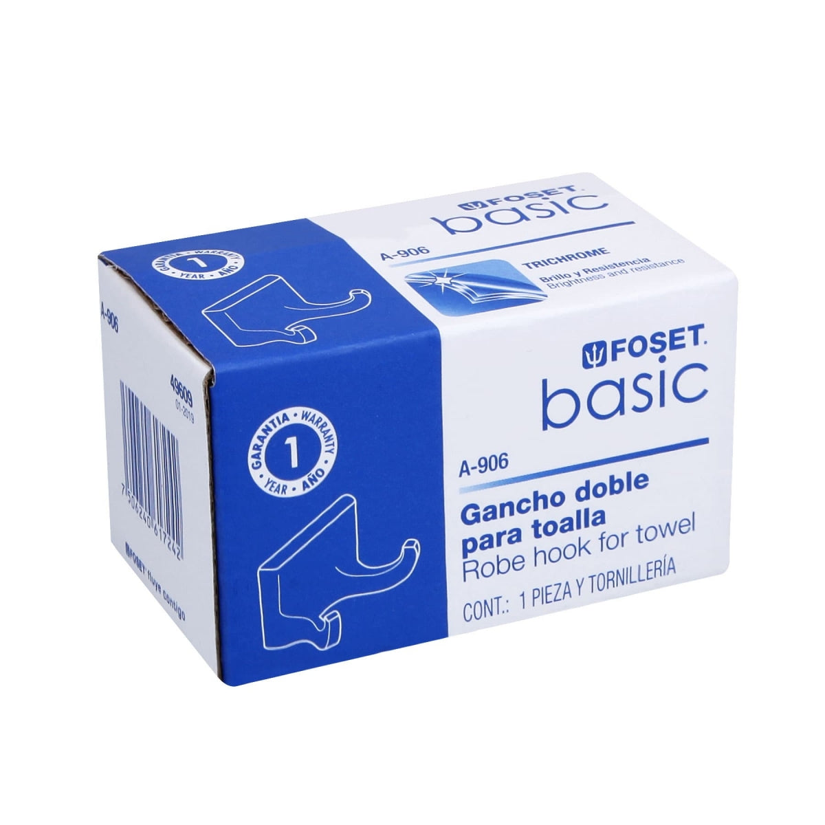 Smedbo "casa Cromado Mate Gancho Doble Para Toalla, Color Plateado