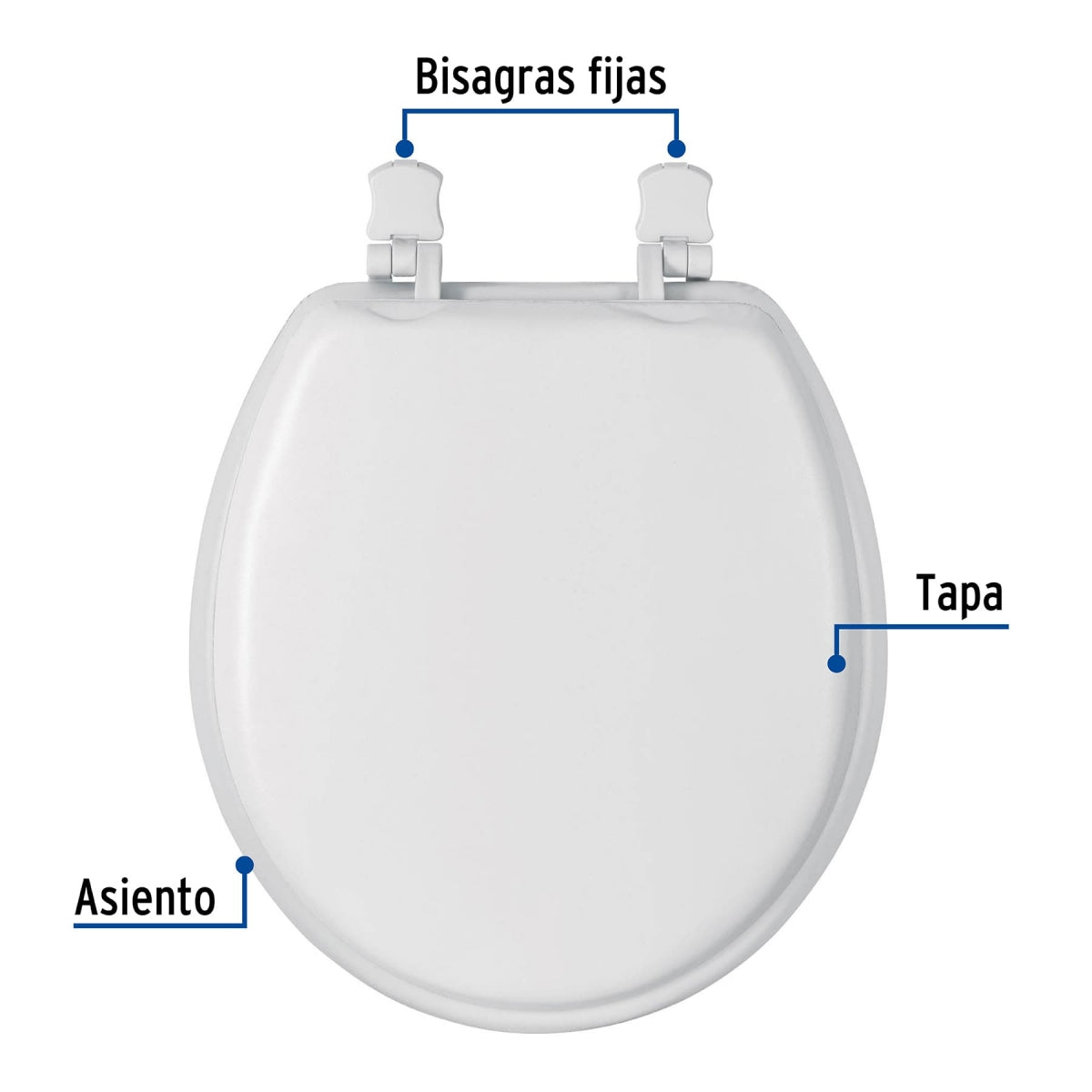 Asiento redondo acojinado W.C. color blanco SKU:'49367