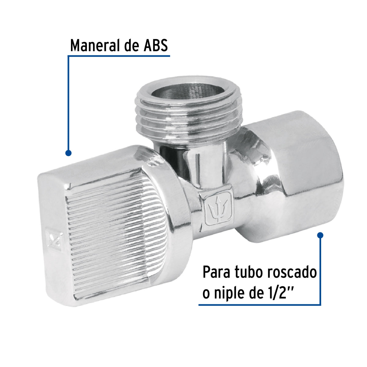 Llave angular 1/4 de vuelta 1/2" x 1/2" SKU:'49110