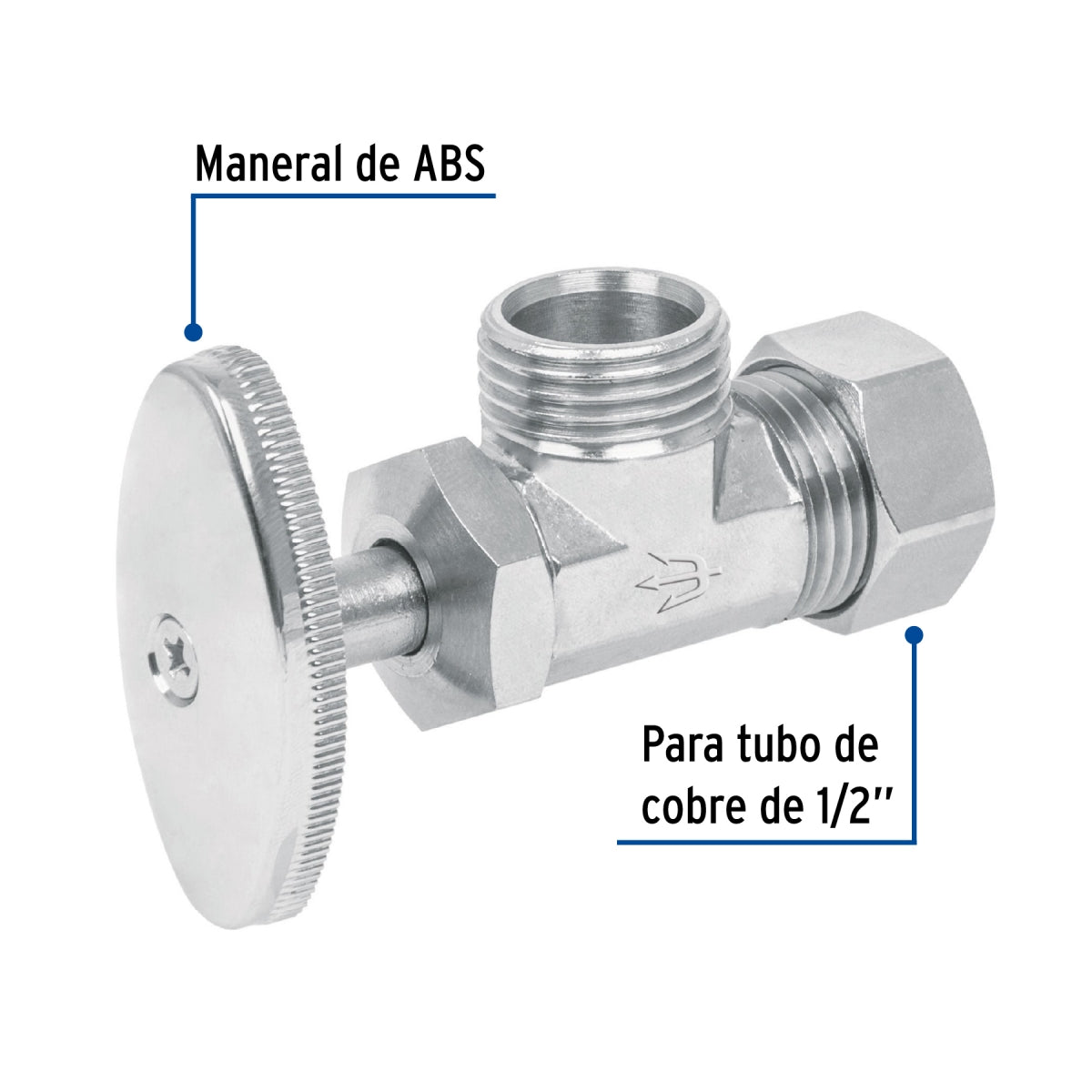 Llave angular 1/2" x 1/2" con barrilito SKU:'49109