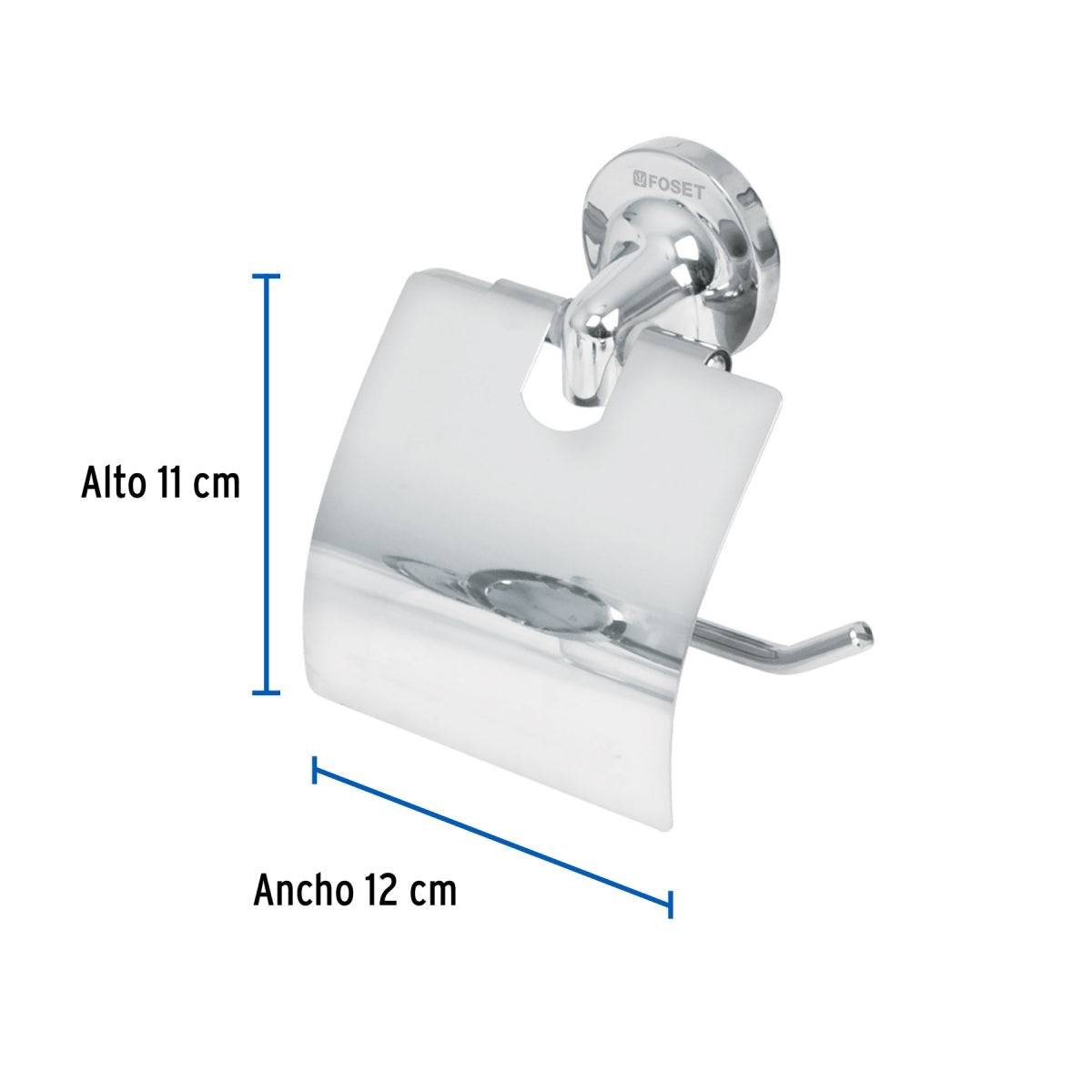 Portarrollo con soporte barra y cubierta metálicos (Aqua) SKU:'49397