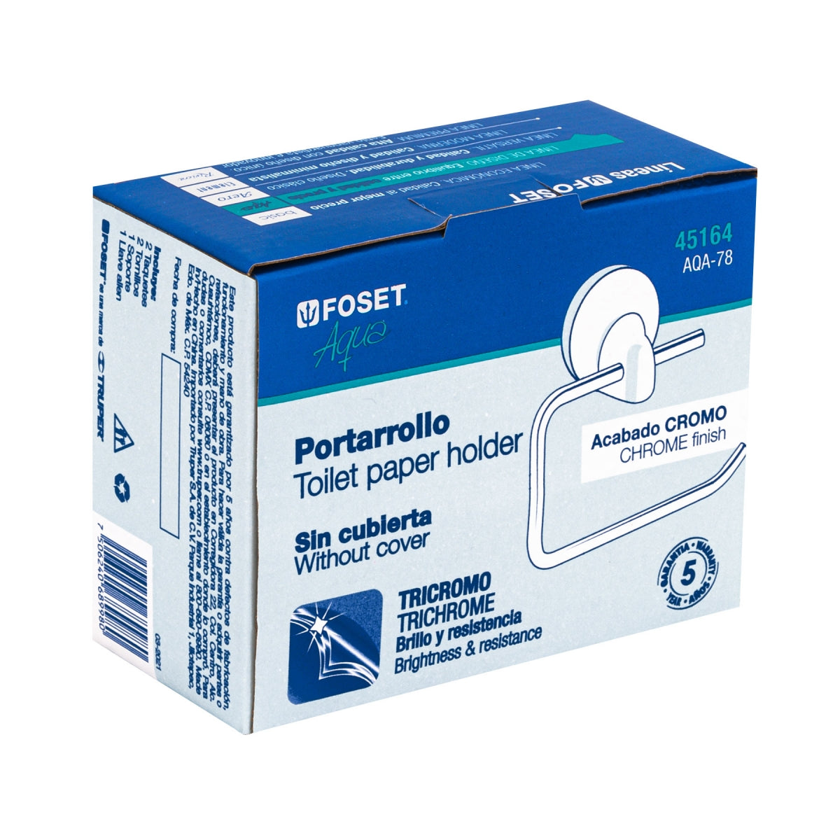 Portarrollo con soporte y barra metálicos (Aqua) SKU:'45164