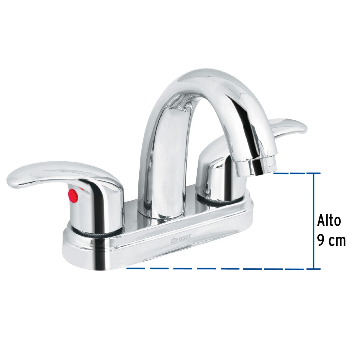 Mezcladora metálica 4" nariz curva p/lavabo manerales tipo palanca (Aqua) SKU:'49693