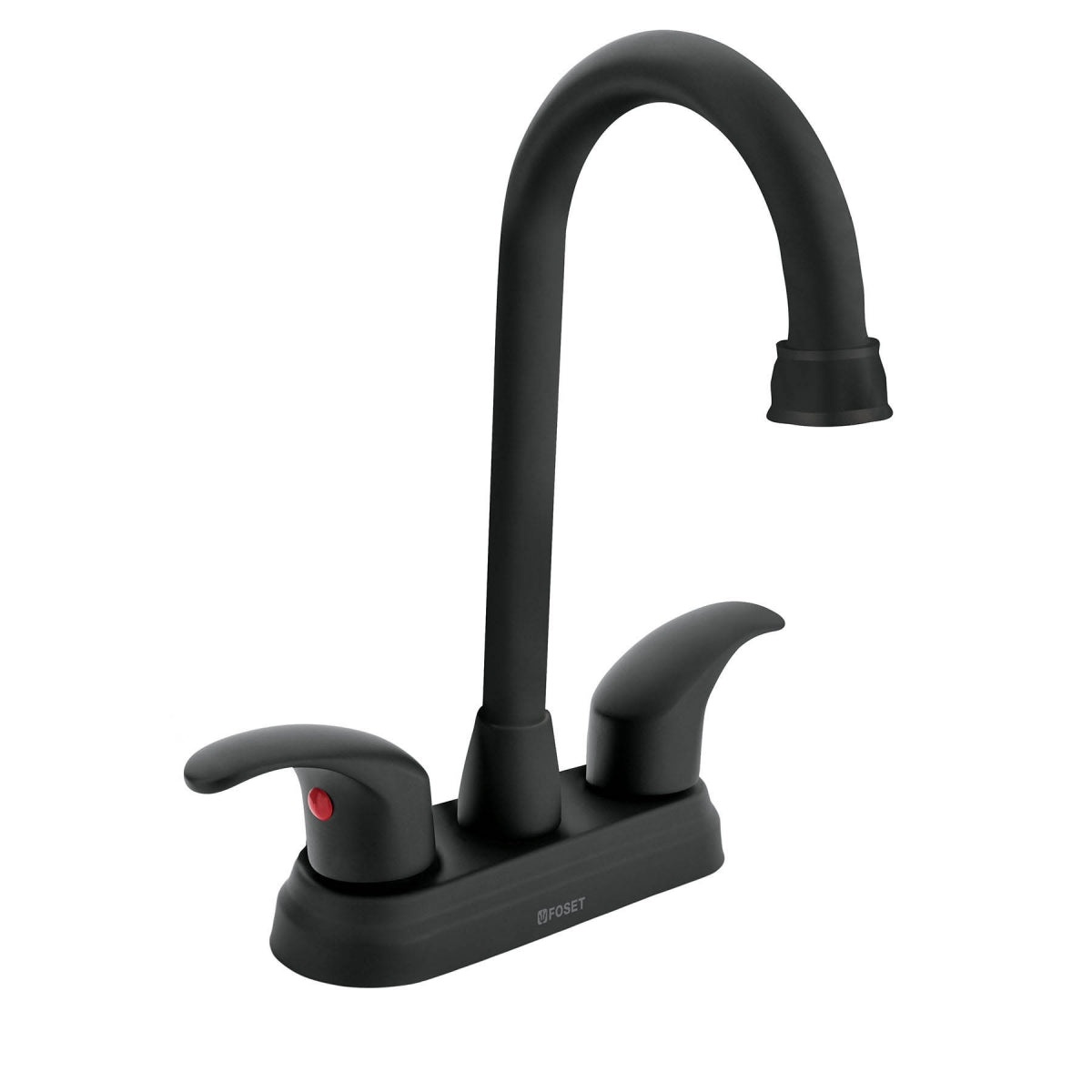 Mezcladora metálica 4" cuello bar p/lavabo negro mate manerales tipo palanca (Aqua) SKU:'45623