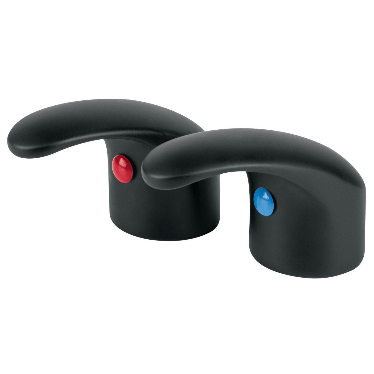 Juego 2 manerales metálicos p/lavabo o fregadero negro mate tipo palanca (Aqua) SKU:'45716