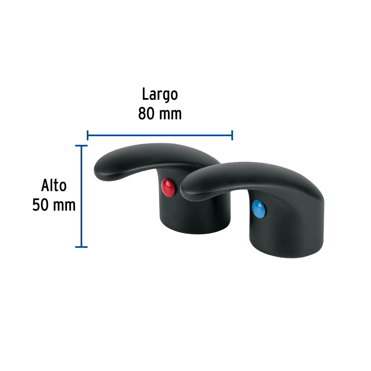 Juego 2 manerales metálicos p/lavabo o fregadero negro mate tipo palanca (Aqua) SKU:'45716