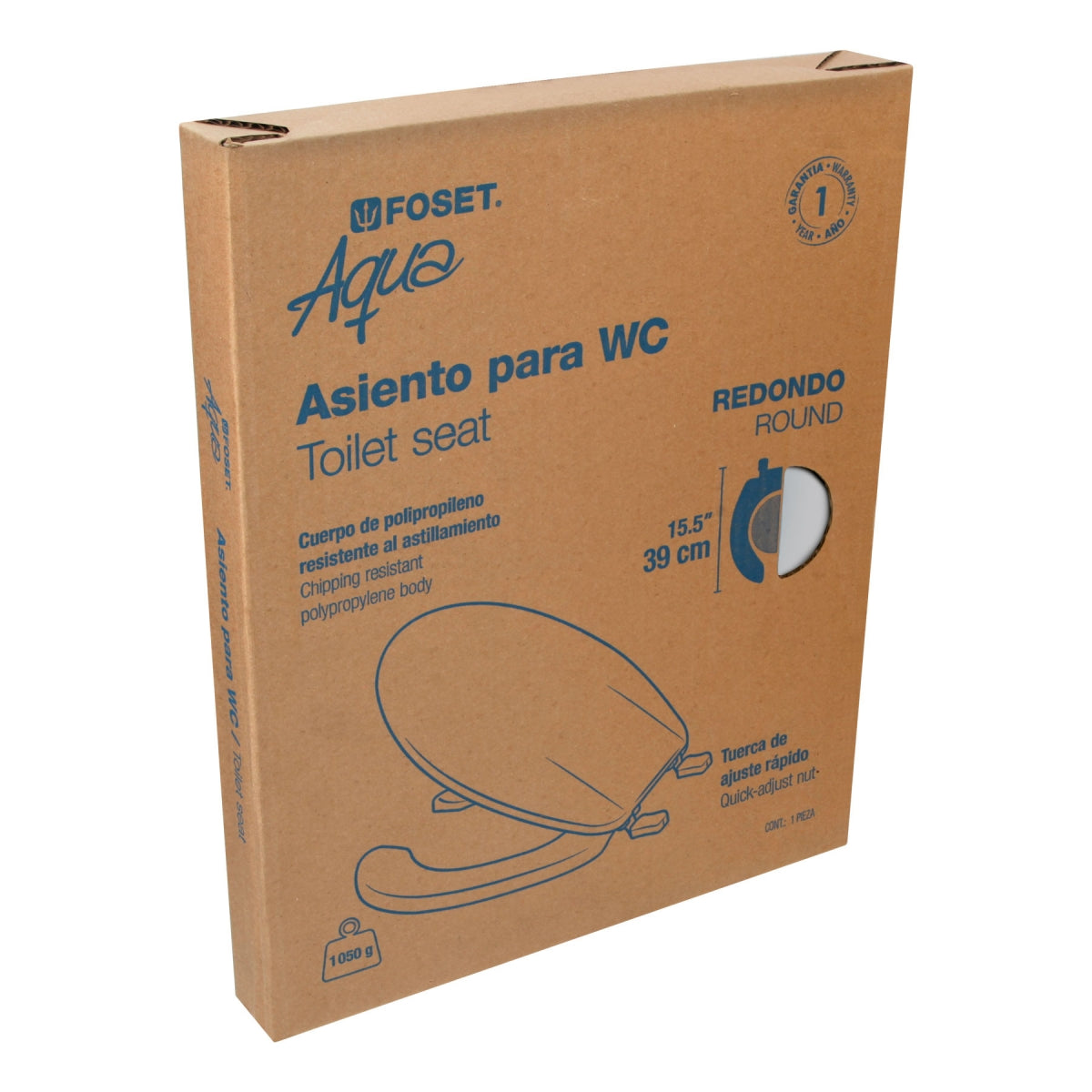 Asiento redondo reforzado W.C. color blanco SKU:'49903