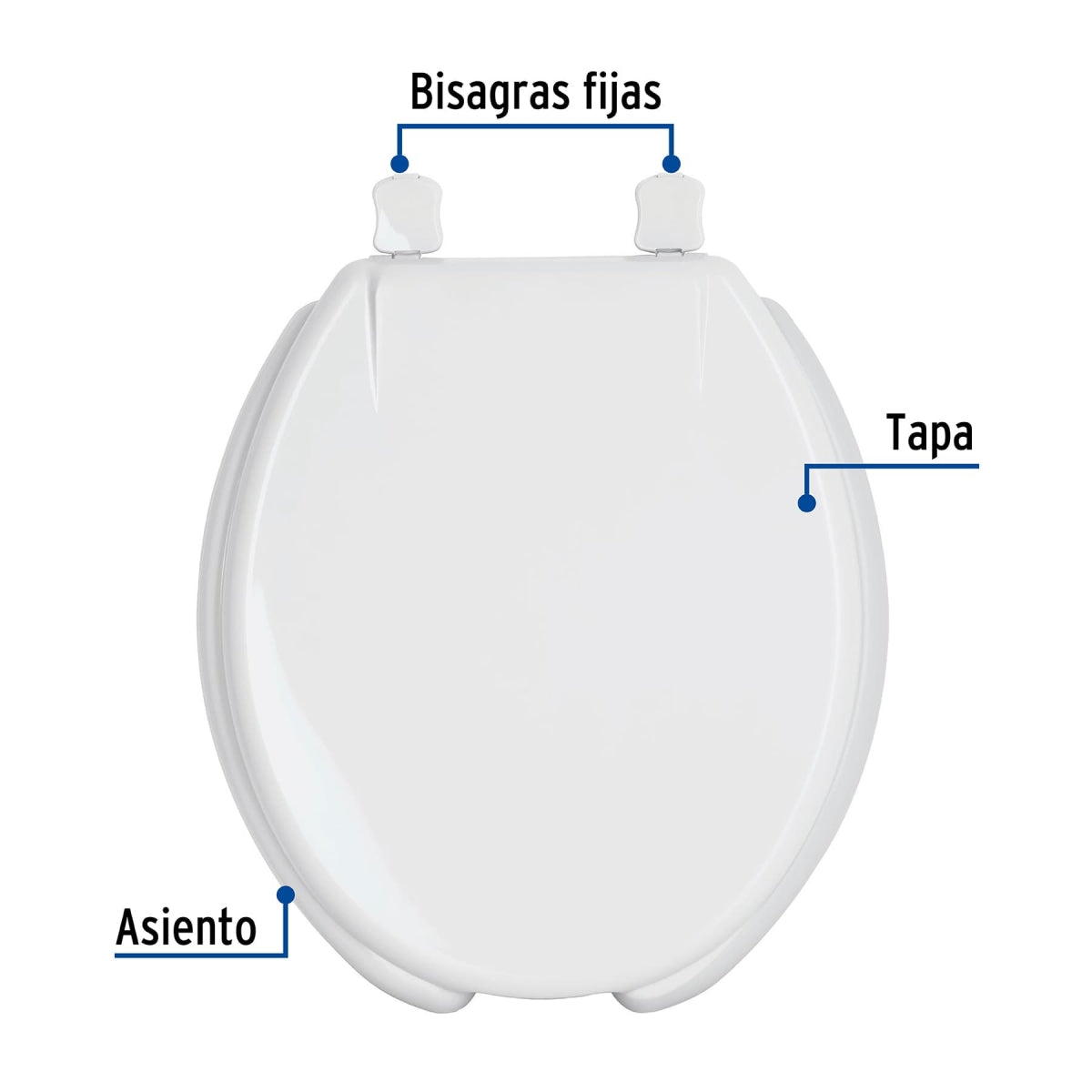 Asiento redondo reforzado W.C. color blanco SKU:'49903