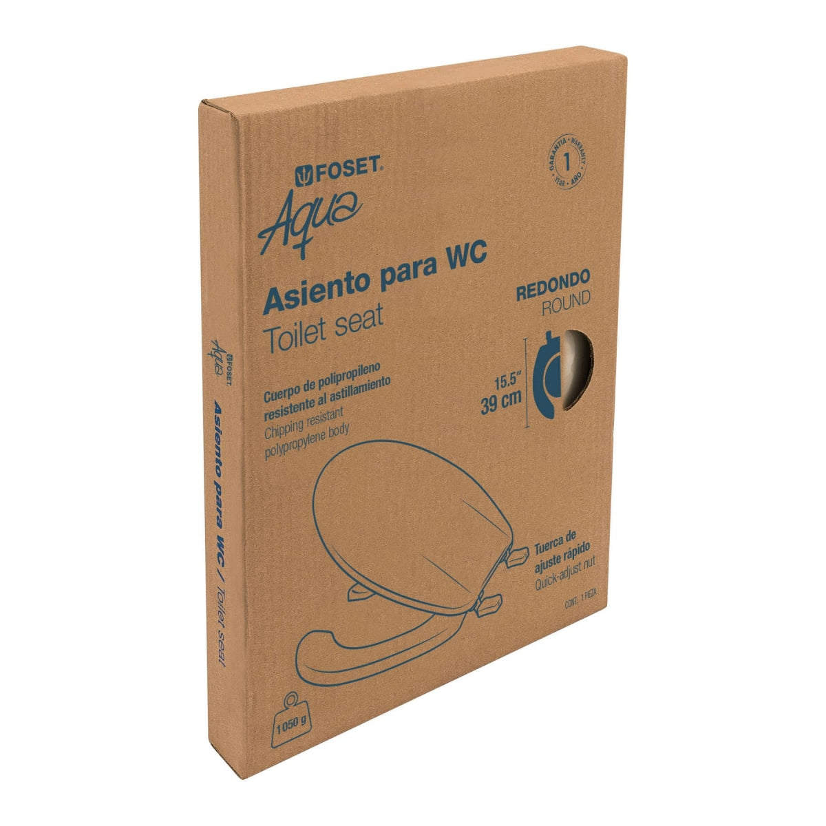 Asiento redondo reforzado W.C. color hueso SKU:'49904