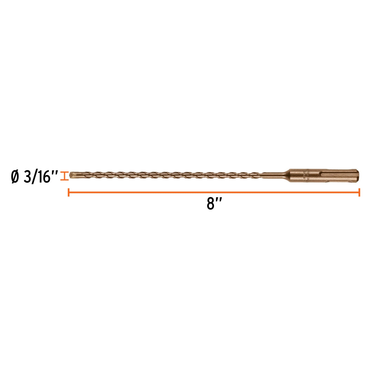 Broca SDS p/concreto 3/16" x 8" SKU:'11261