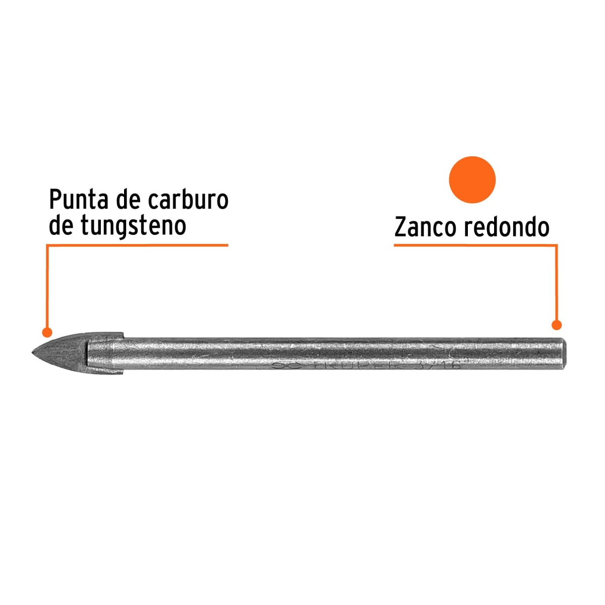 Broca para vidrio/azulejo 3/16" SKU:'11701