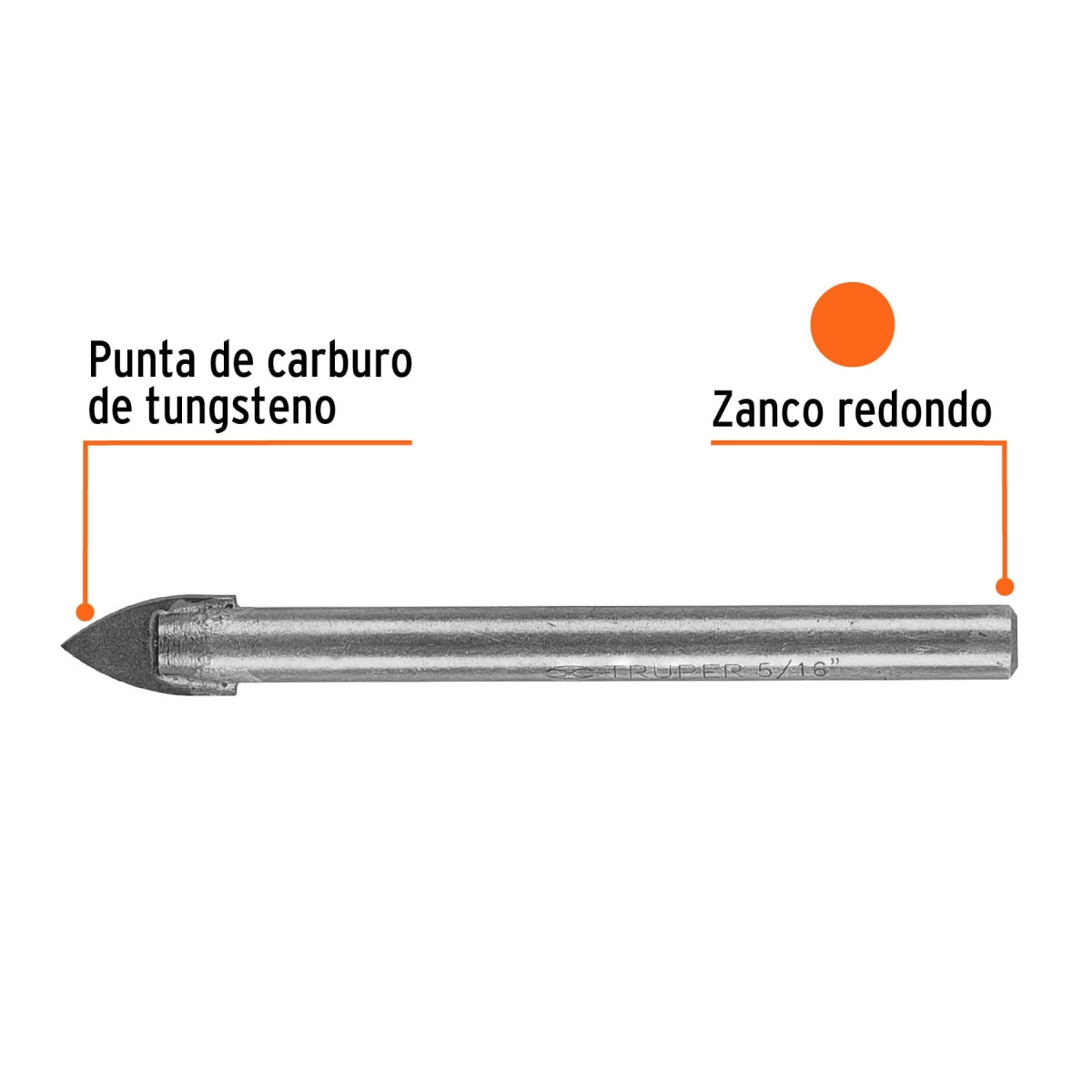 Broca para vidrio/azulejo 5/16" SKU:'11703