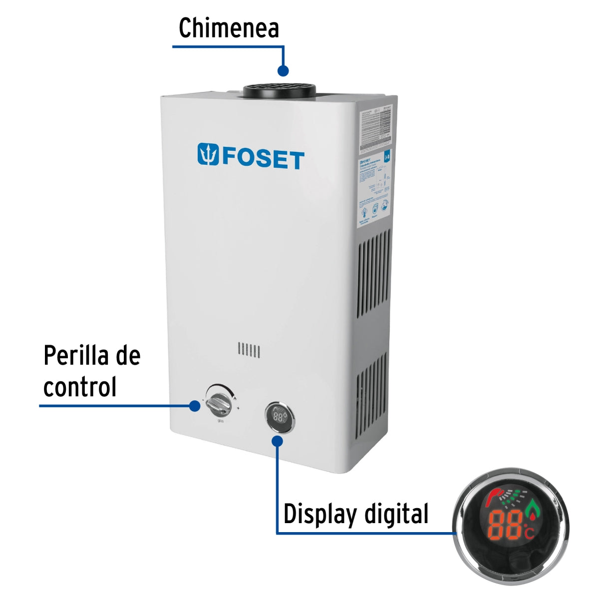 Calentador de paso instantáneo 11 L 2 servicios p/gas L.P. SKU:'43050