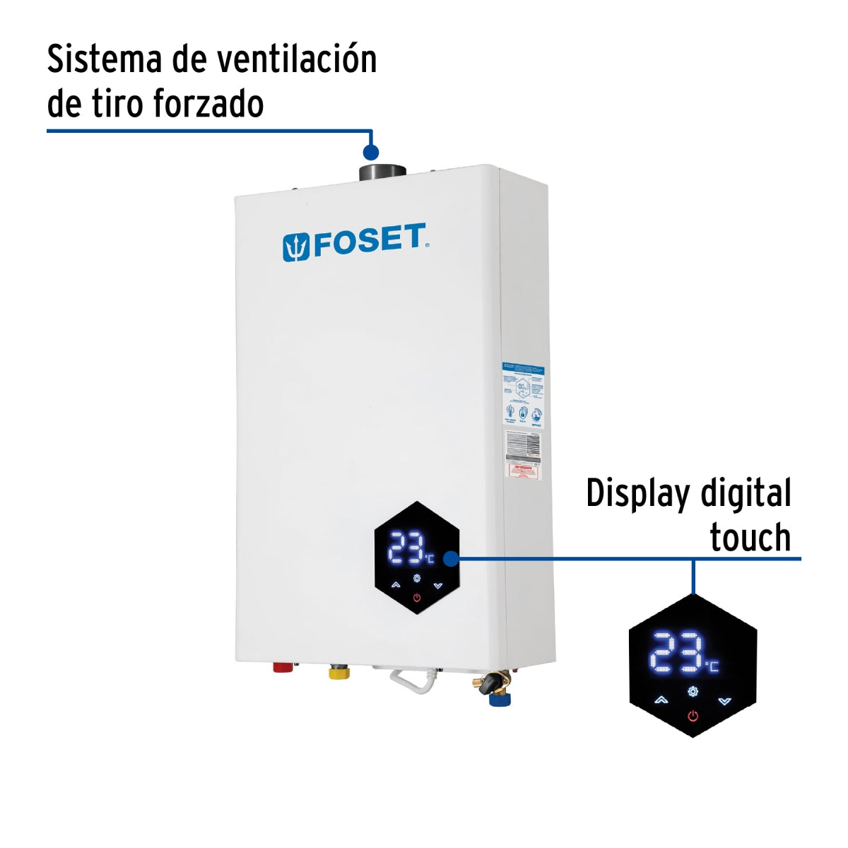 Calentador instantáneo modulante 16 L 3 servicios p/gas L.P. SKU:'48016