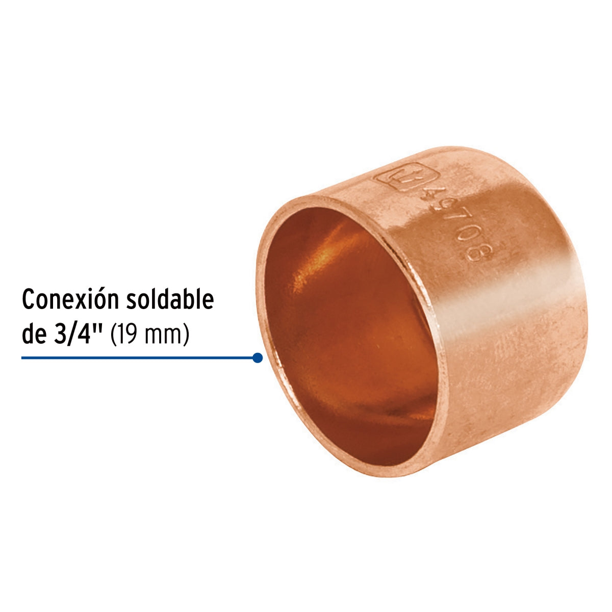 Tapón capa 3/4" cobre SKU:'49708