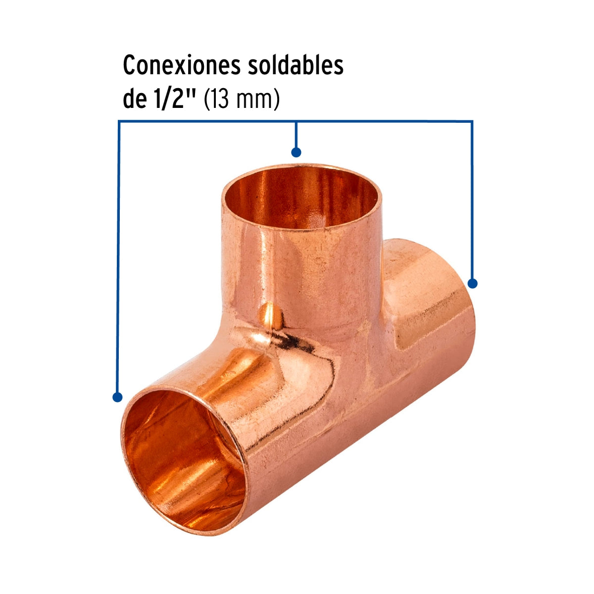 Tee 1/2" cobre SKU:'49735