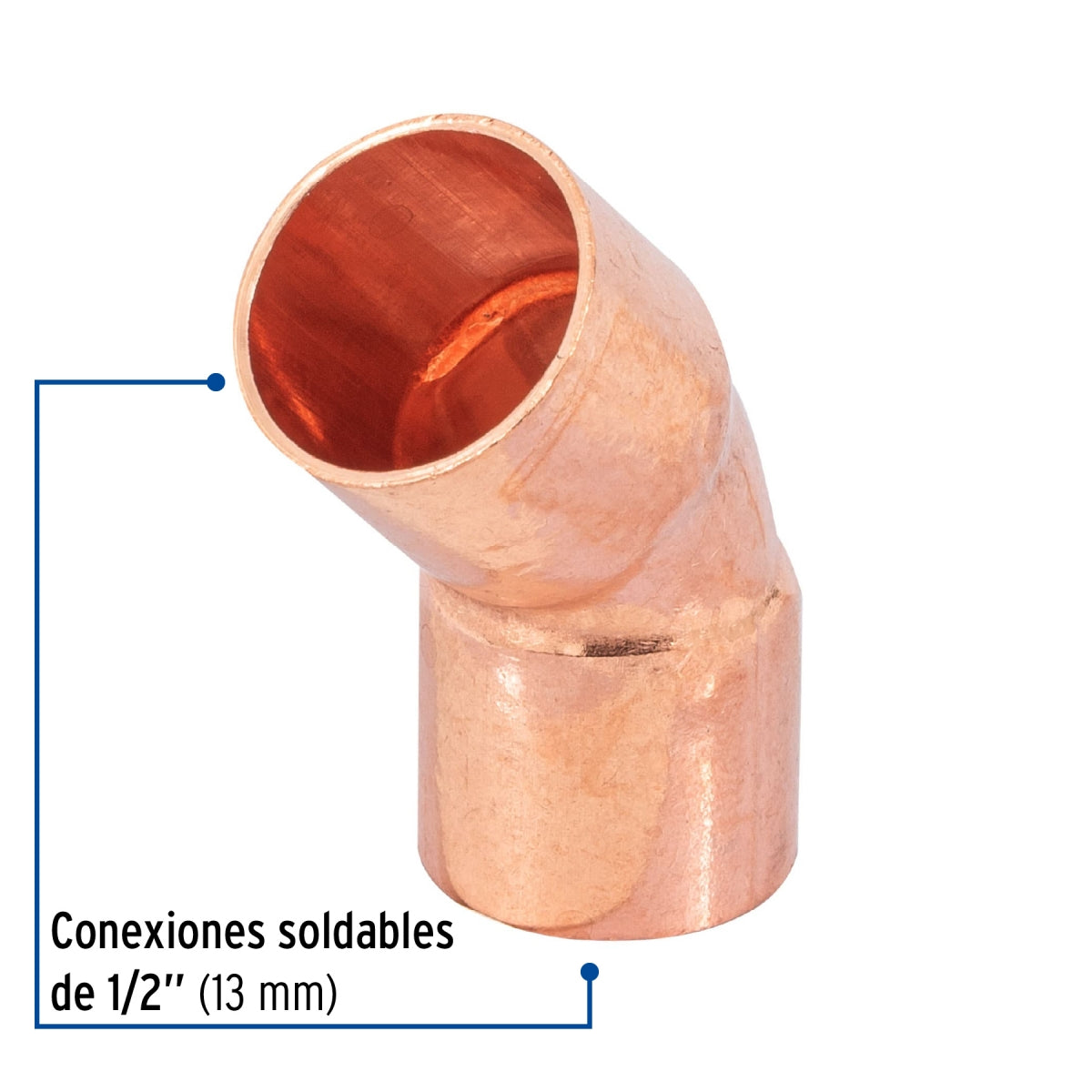 Codo 45º 1/2" cobre SKU:'49728