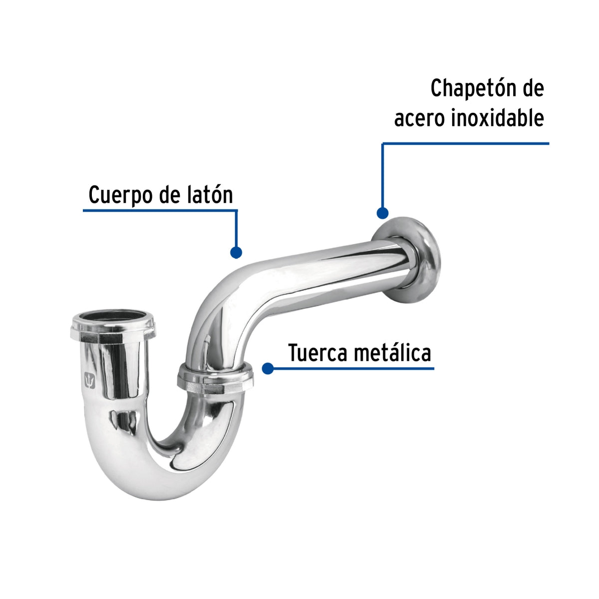 Céspol metálico p/fregadero sin contra 1 1/2" SKU:'49336