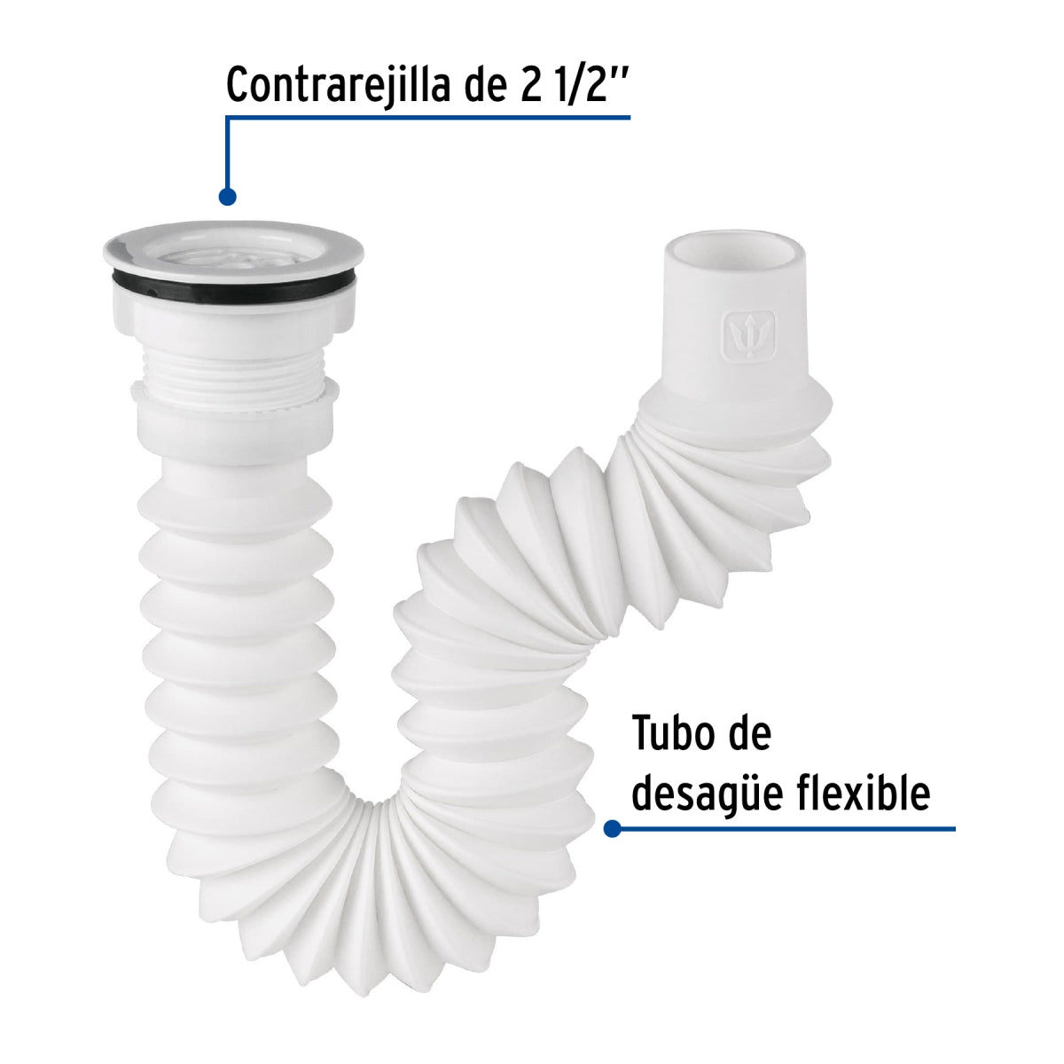 Céspol flexible PVC p/fregadero con contracanasta plástica 1 1/2" SKU:'49370