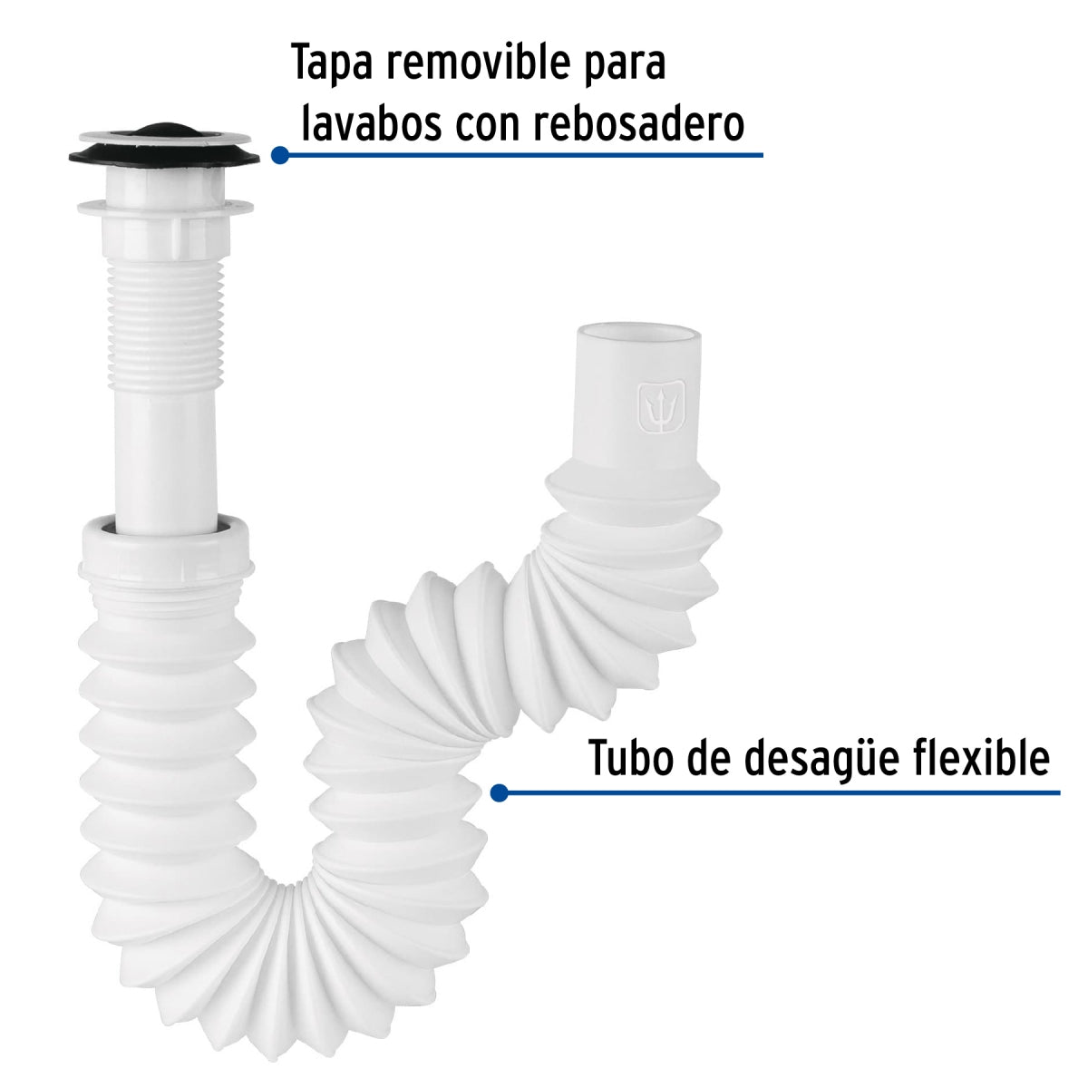 Céspol flexible PVC p/lavabo con contracanasta plástica 1 1/4" SKU:'49365