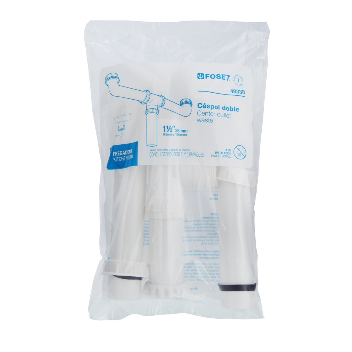Céspol doble PVC p/fregadero 1 1/2" SKU:'48338