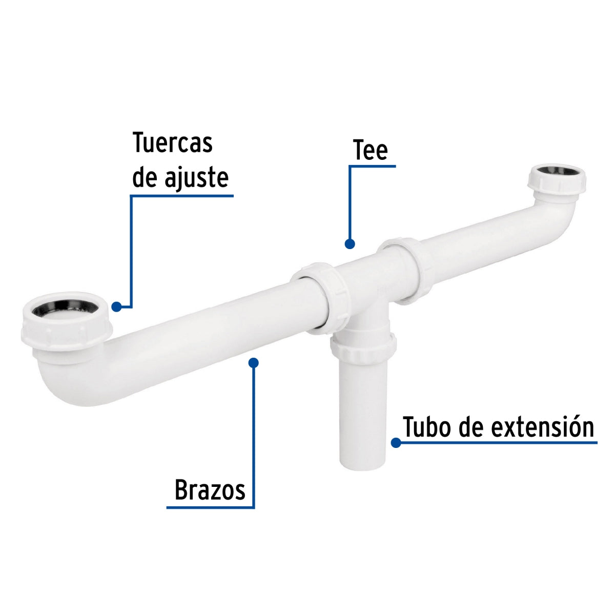 Céspol doble PVC p/fregadero 1 1/2" SKU:'48338