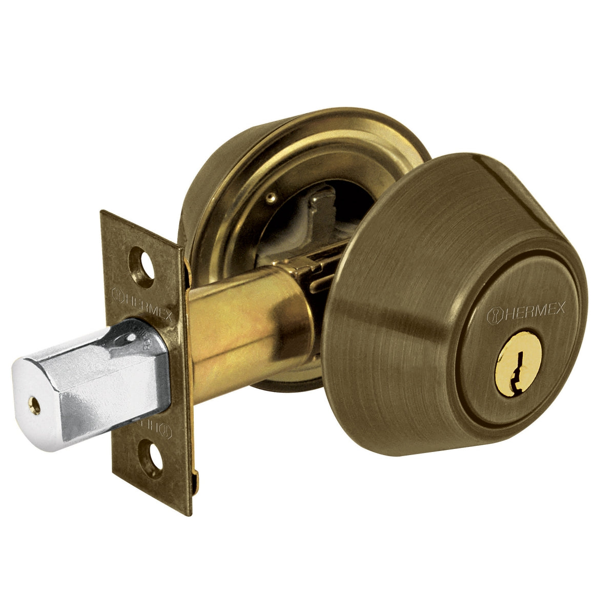 Cerrojo llave-llave color latón antiguo SKU:'23612