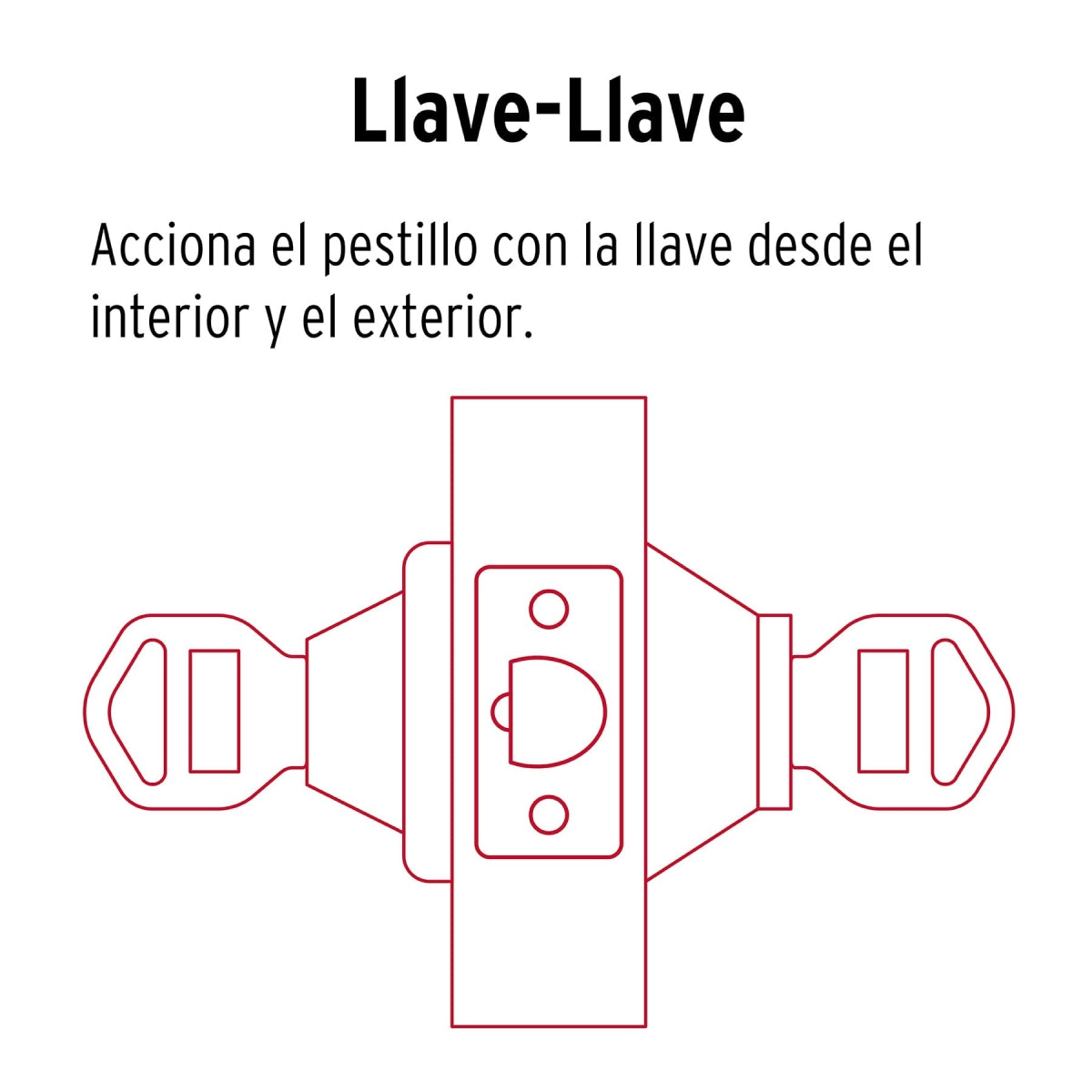 Cerrojo llave-llave color cromo mate SKU:'23611