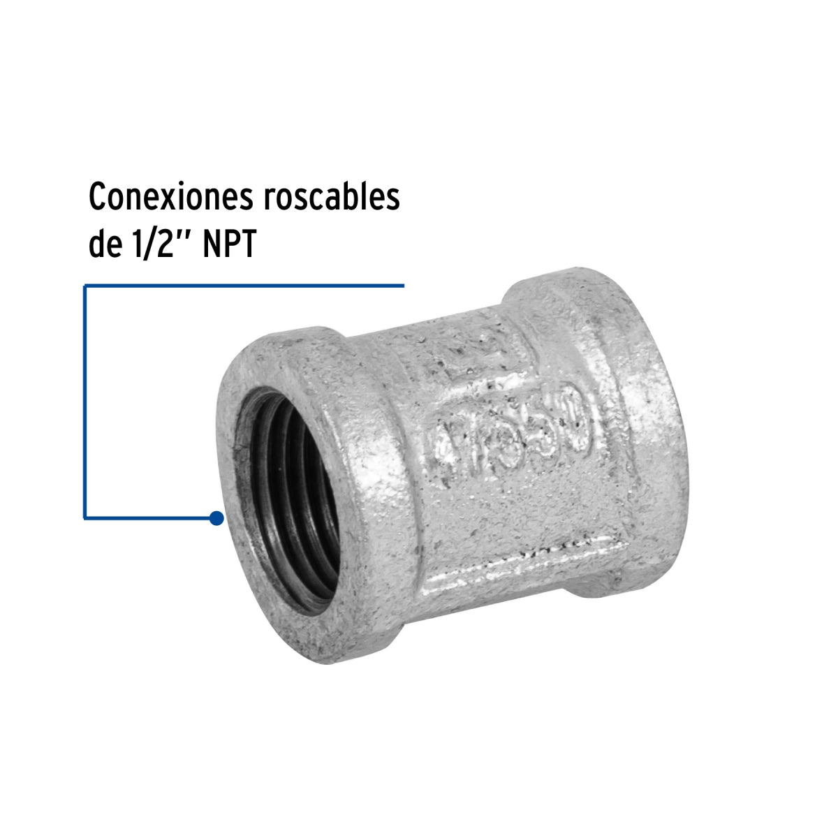 Cople 1/2" galvanizado SKU:'47550