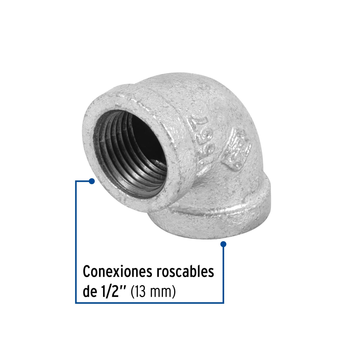 Codo 90° 1/2" galvanizado SKU:'47557