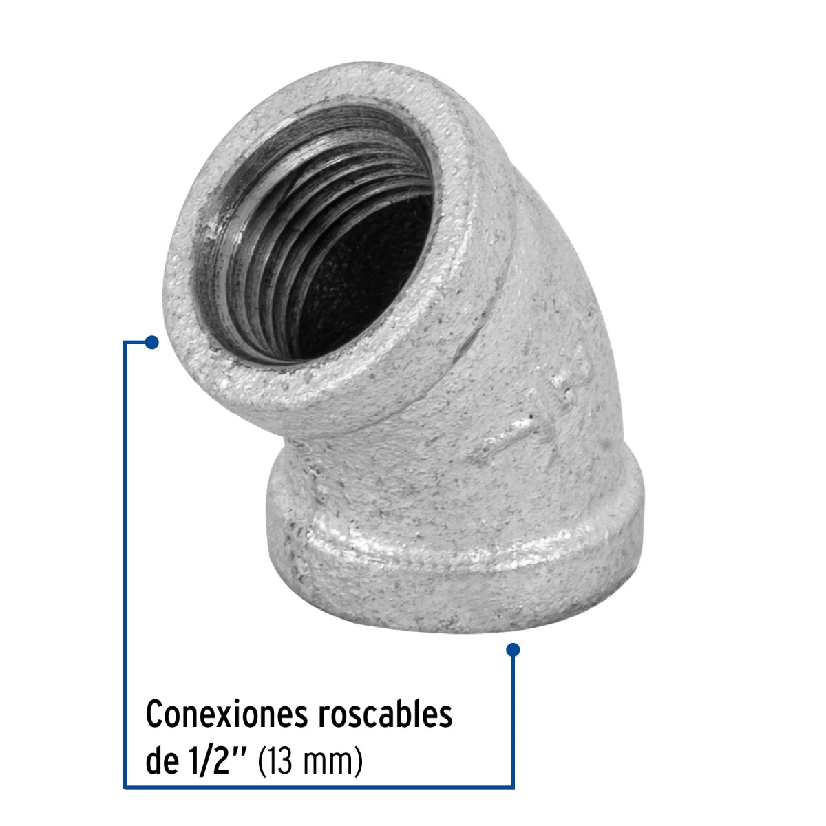 Codo 45° 1/2" galvanizado SKU:'47539