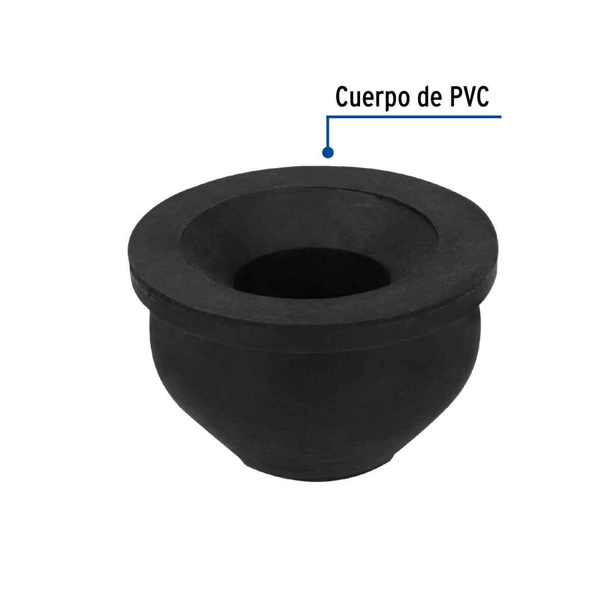 Chupón de hule negro p/lavabo 2" x 1 1/4" SKU:'49626