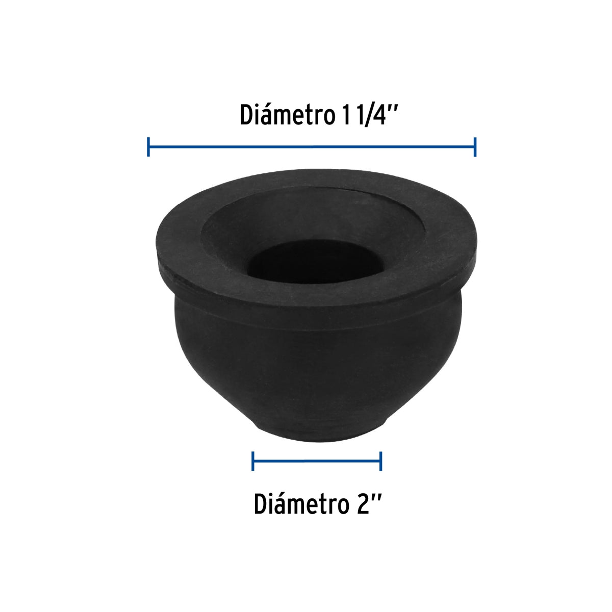 Chupón de hule negro p/lavabo 2" x 1 1/4" SKU:'49626