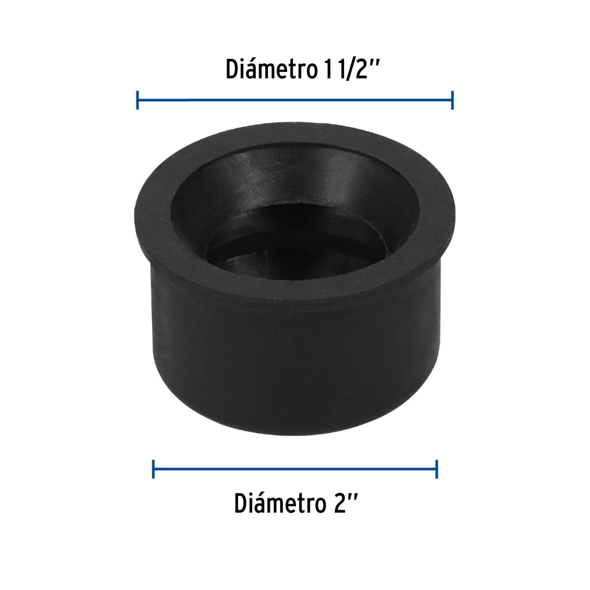 Chupón de hule negro p/fregadero 2" x 1 1/2" SKU:'49627
