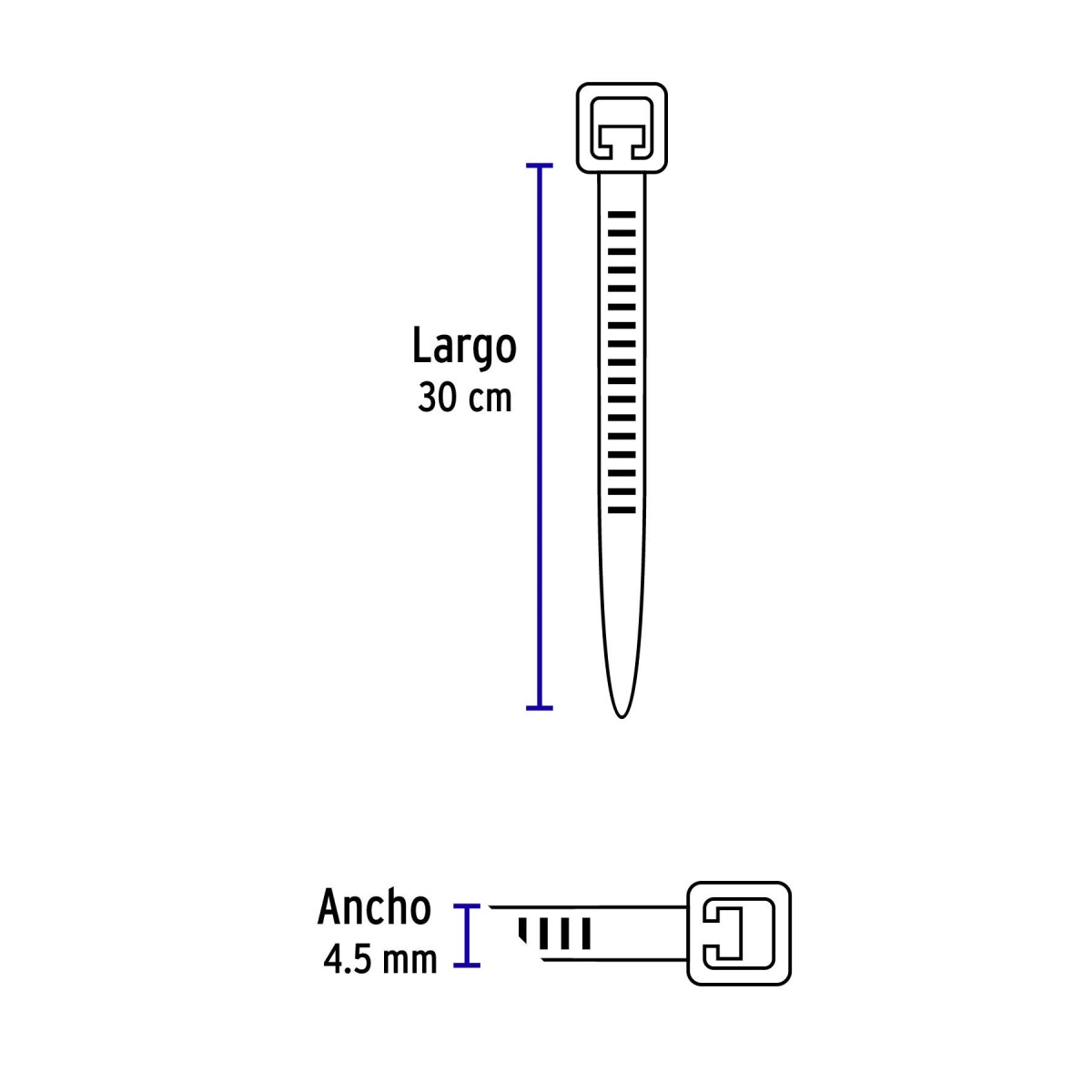 Cinchos blancos 30cm SKU:'44308