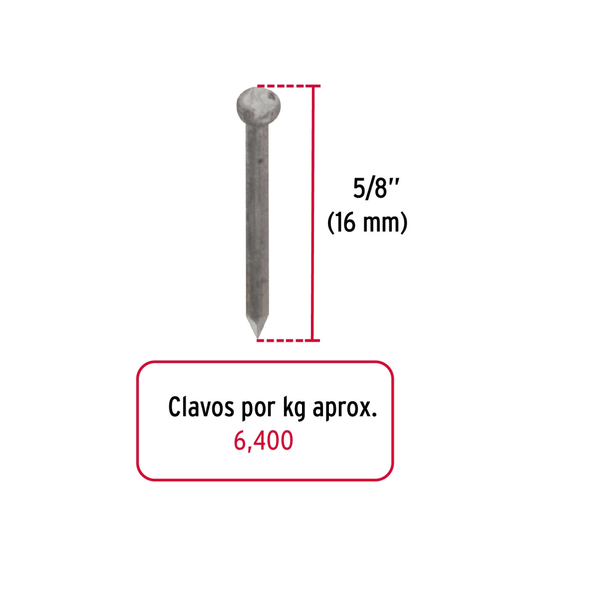 Clavos alfilerillos 5/8" sin cabeza (1kg) SKU:'44503
