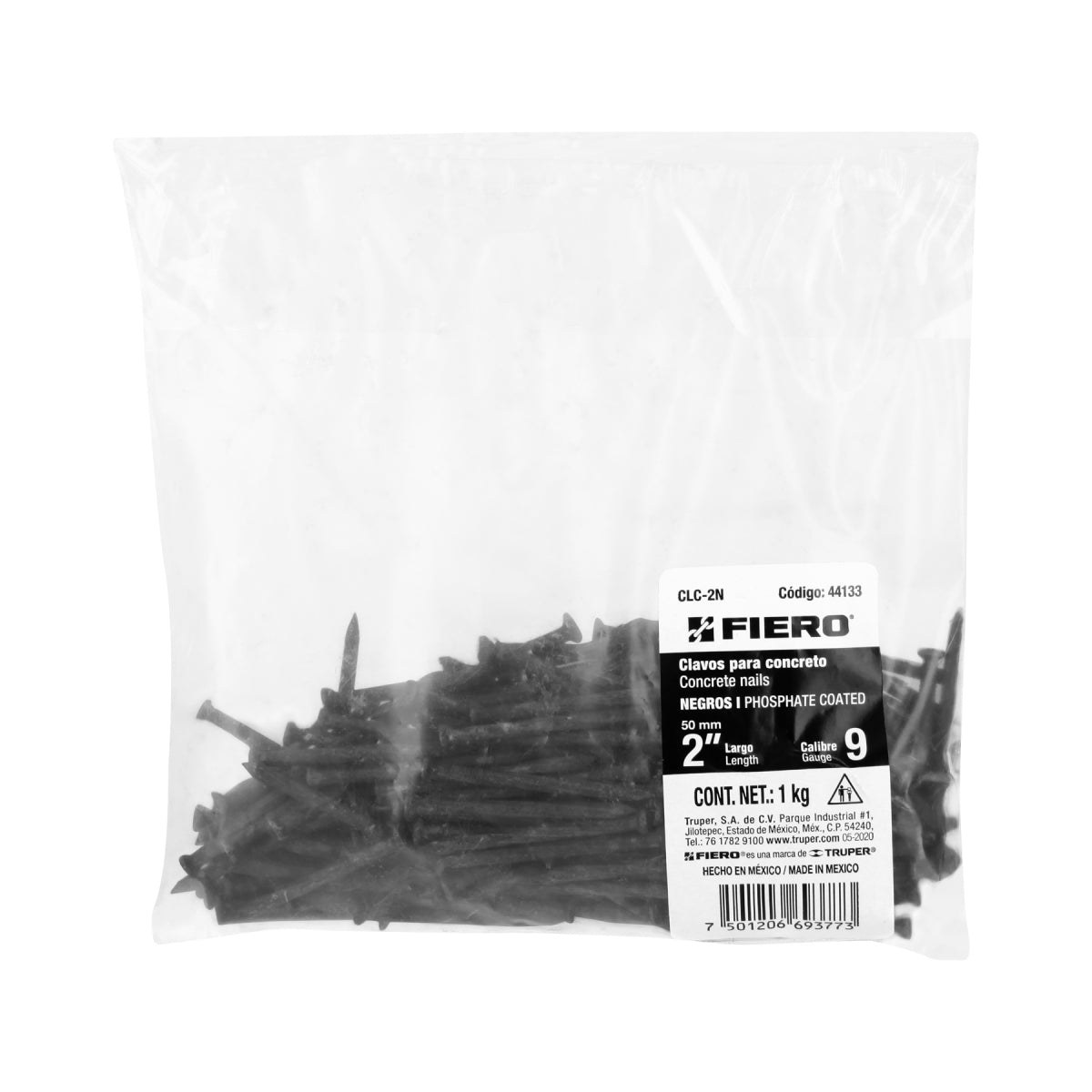 Clavos negros 2" p/concreto (1kg) SKU:'44133