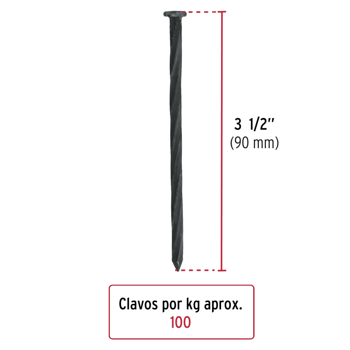 Clavos negros 4" p/concreto (1kg) SKU:'44136