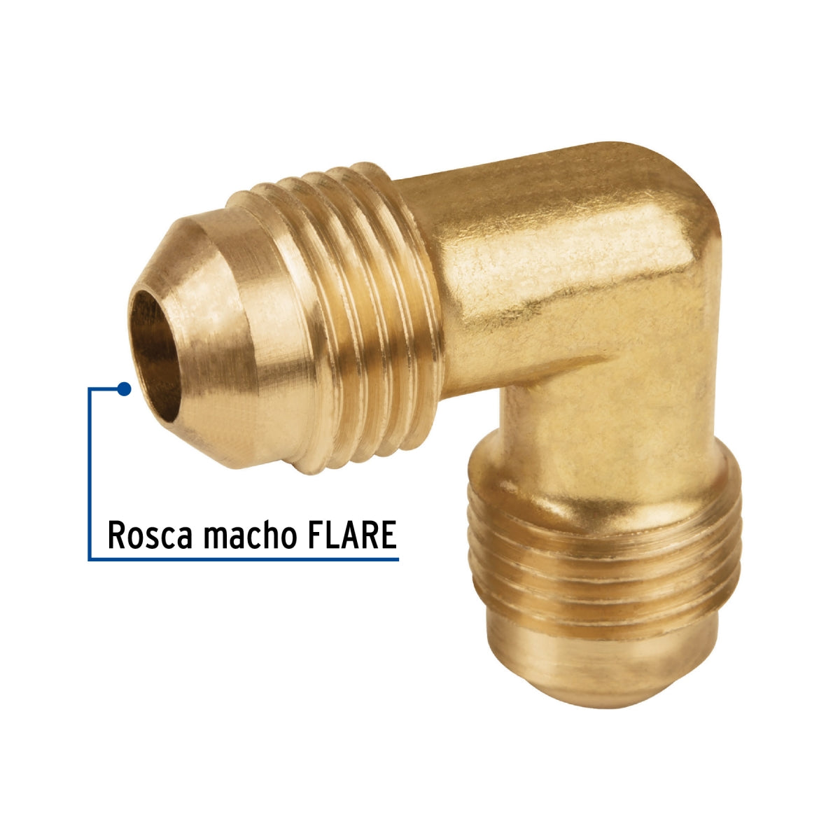 Codo unión p/gas 3/8" x 3/8" SKU:'43070