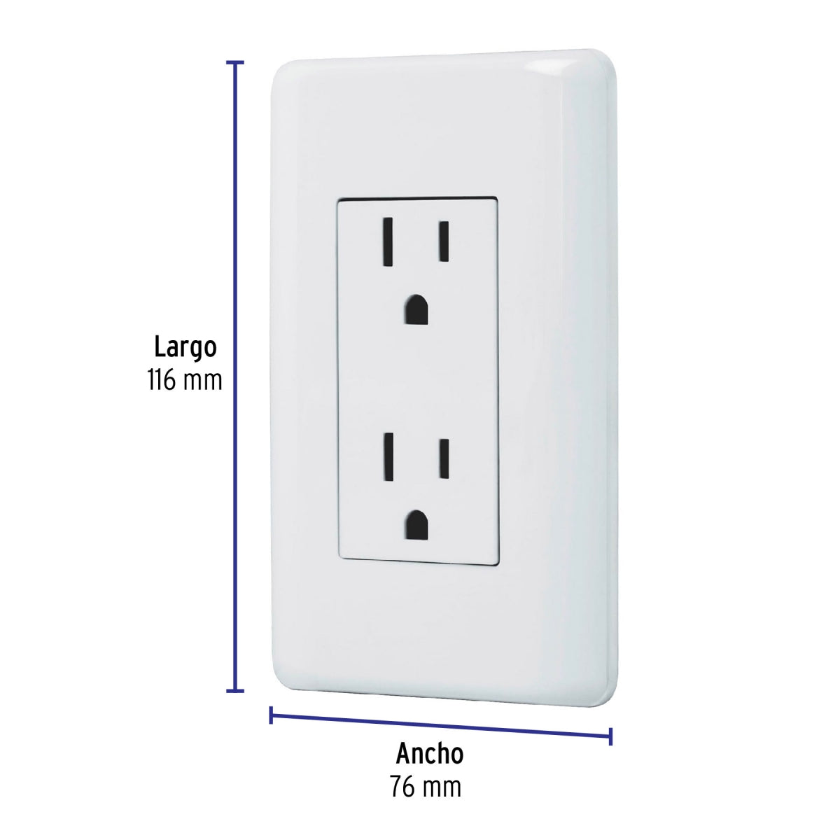 Placa armada doble 2 contactos aterrizados (Basic) SKU:'25076
