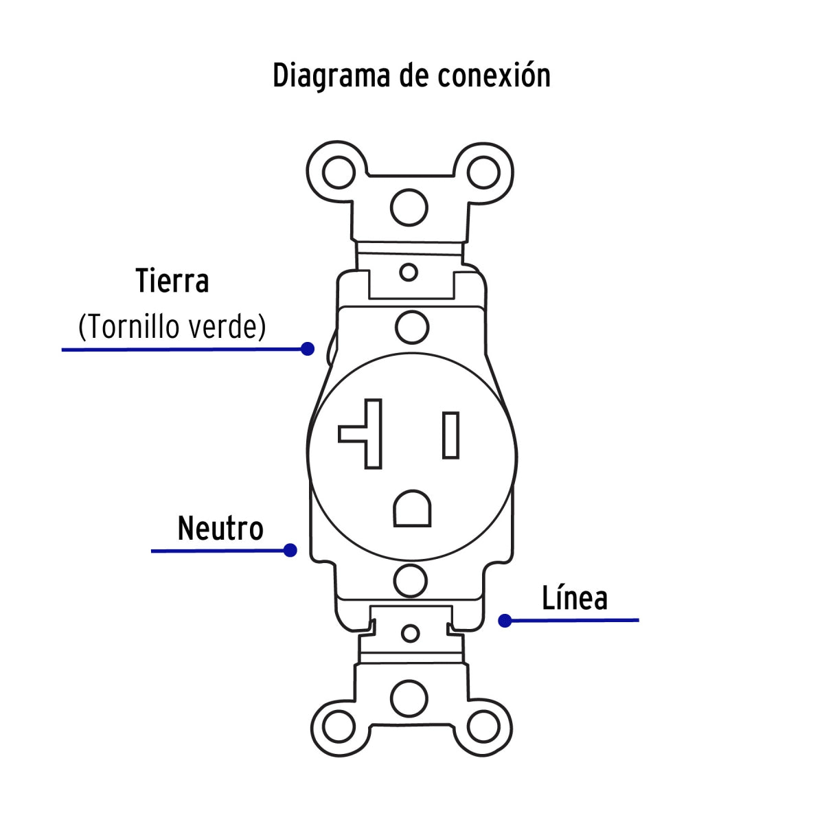 Contacto sencillo aterrizado 20A color marfil (Standard) SKU:'46101