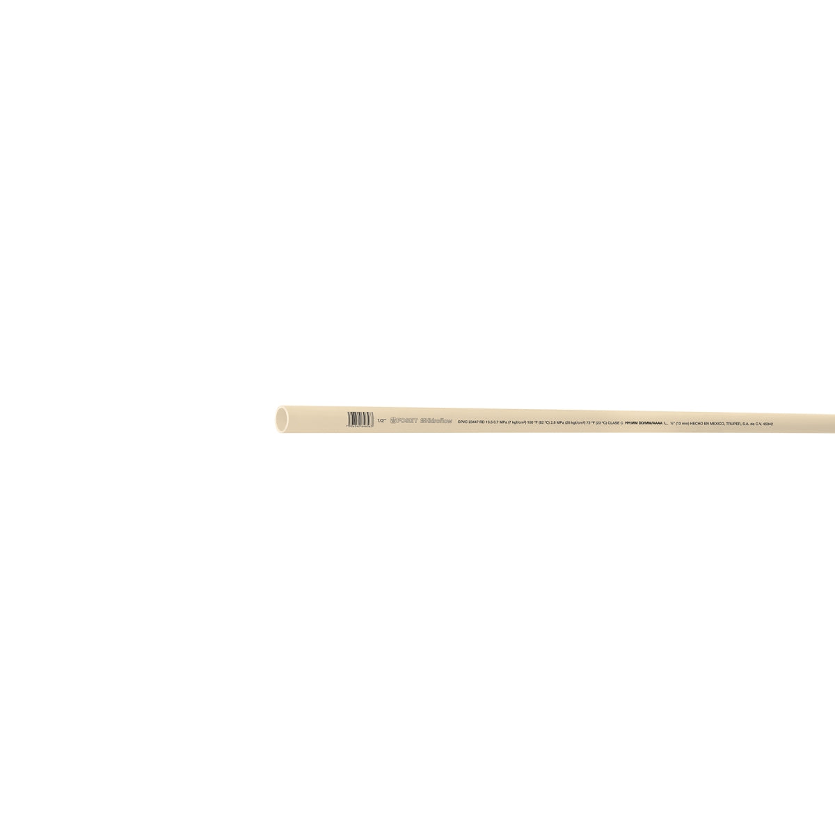 Tubo 1/2" CPVC (3.05m) SKU:'45042