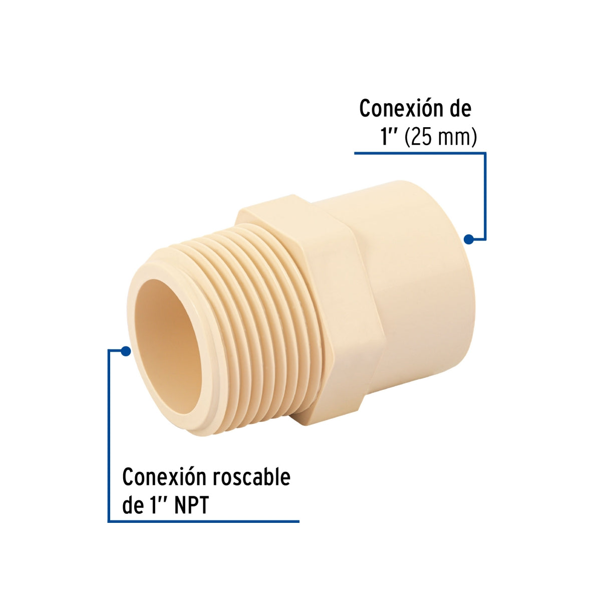 Adaptador macho 1" CPVC SKU:'45100