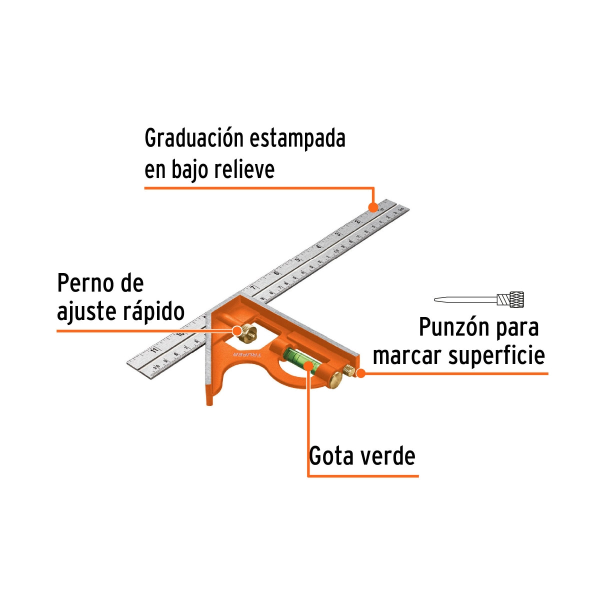 Escuadra profesional de combinación 12" SKU:'14380