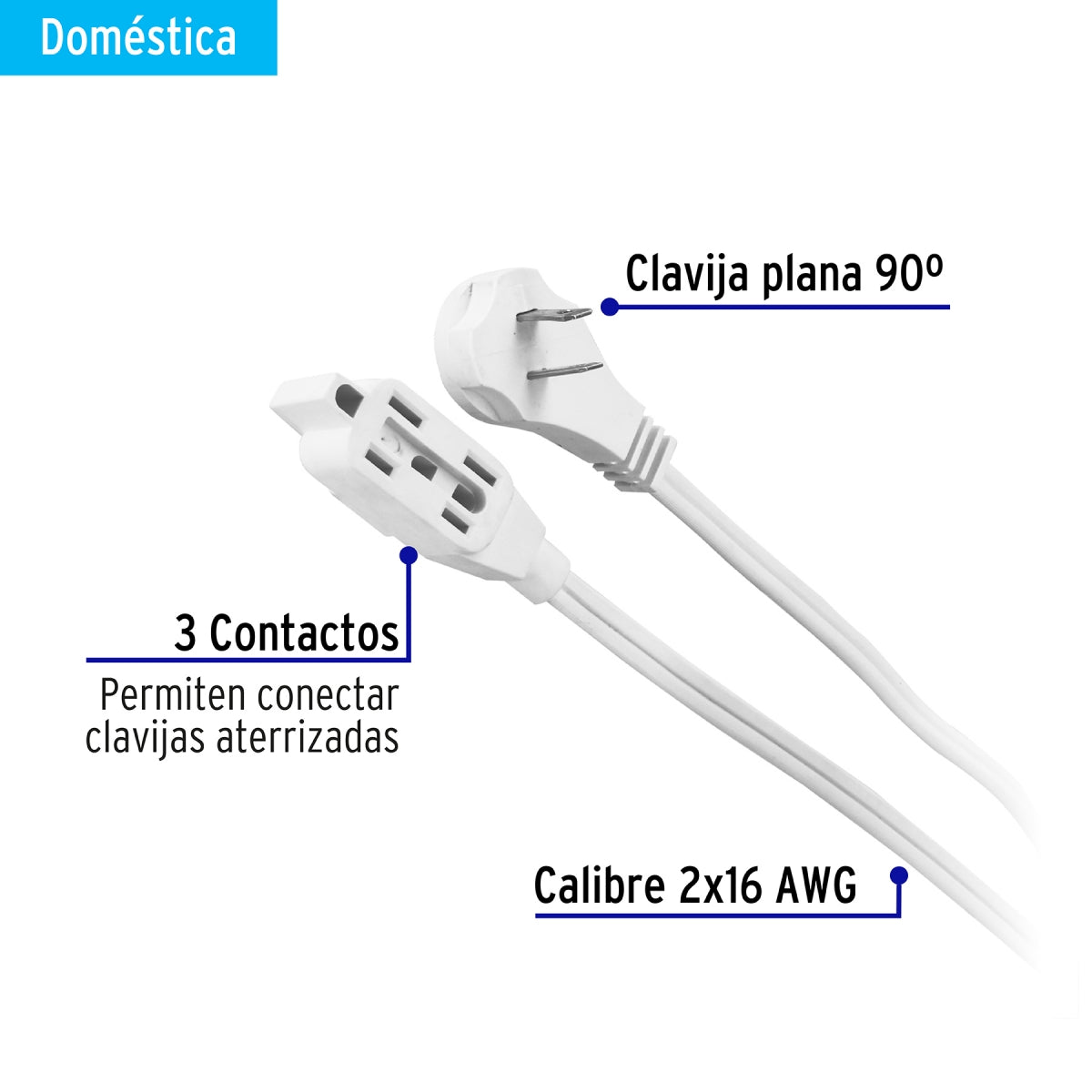 Extensión eléctrica doméstica 4m SKU:'48012