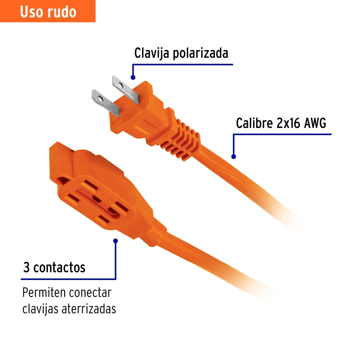 Extensión eléctrica uso rudo 30m SKU:'48051