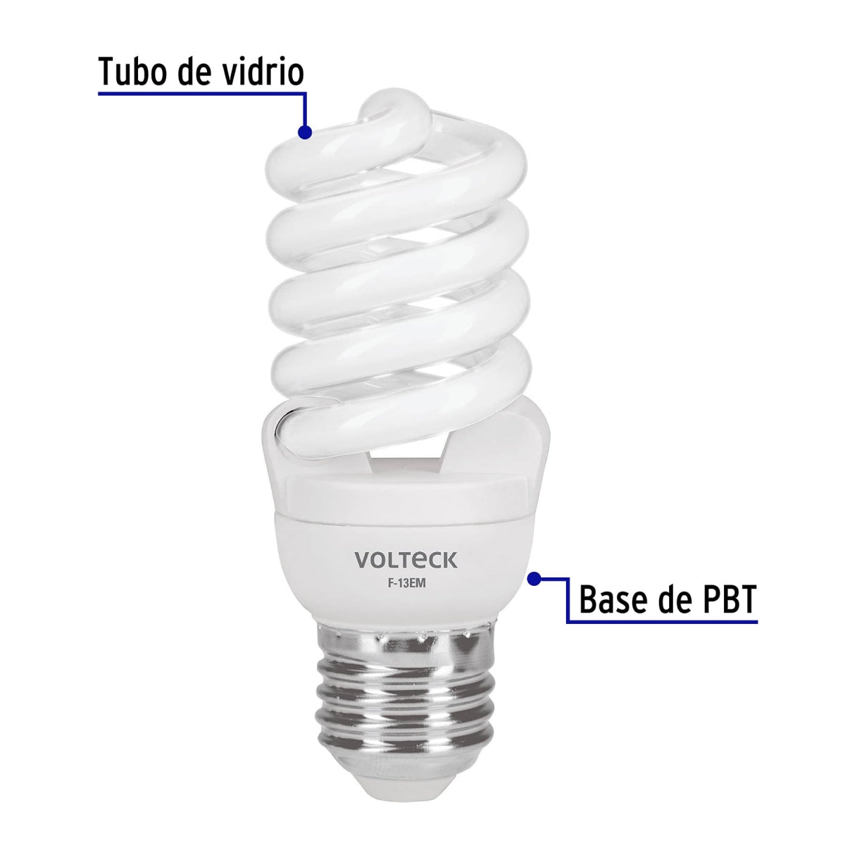 Foco espiral 13W (equivalente 50W) luz de día SKU:'48504