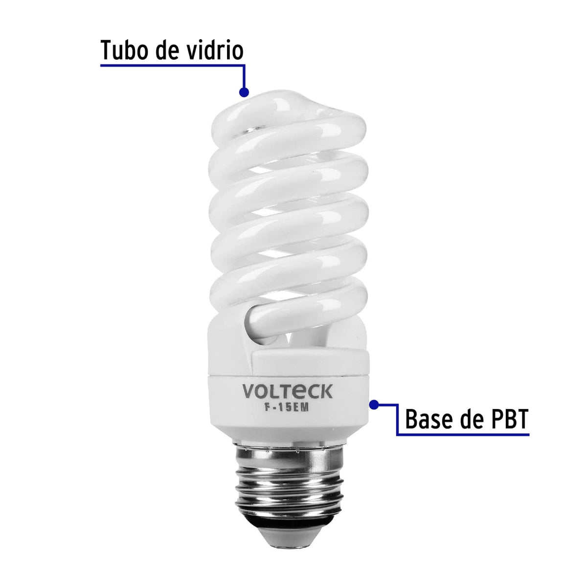 Foco espiral 15W (equivalente 60W) luz de día SKU:'48204