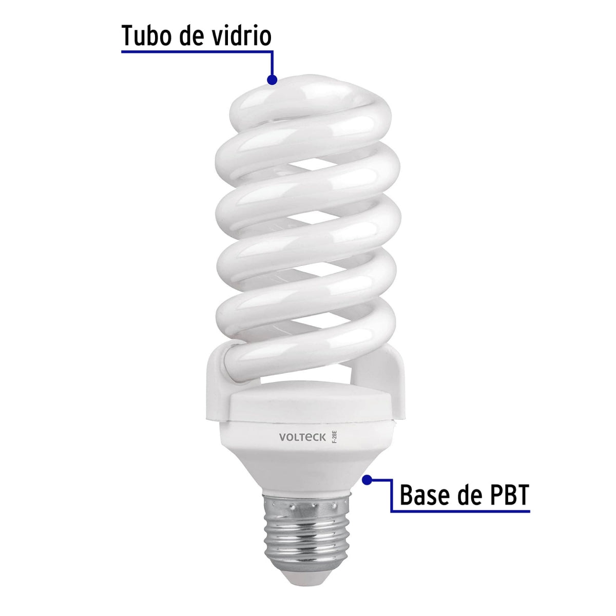 Foco espiral 28W (equivalente 110W) luz de día SKU:'46827