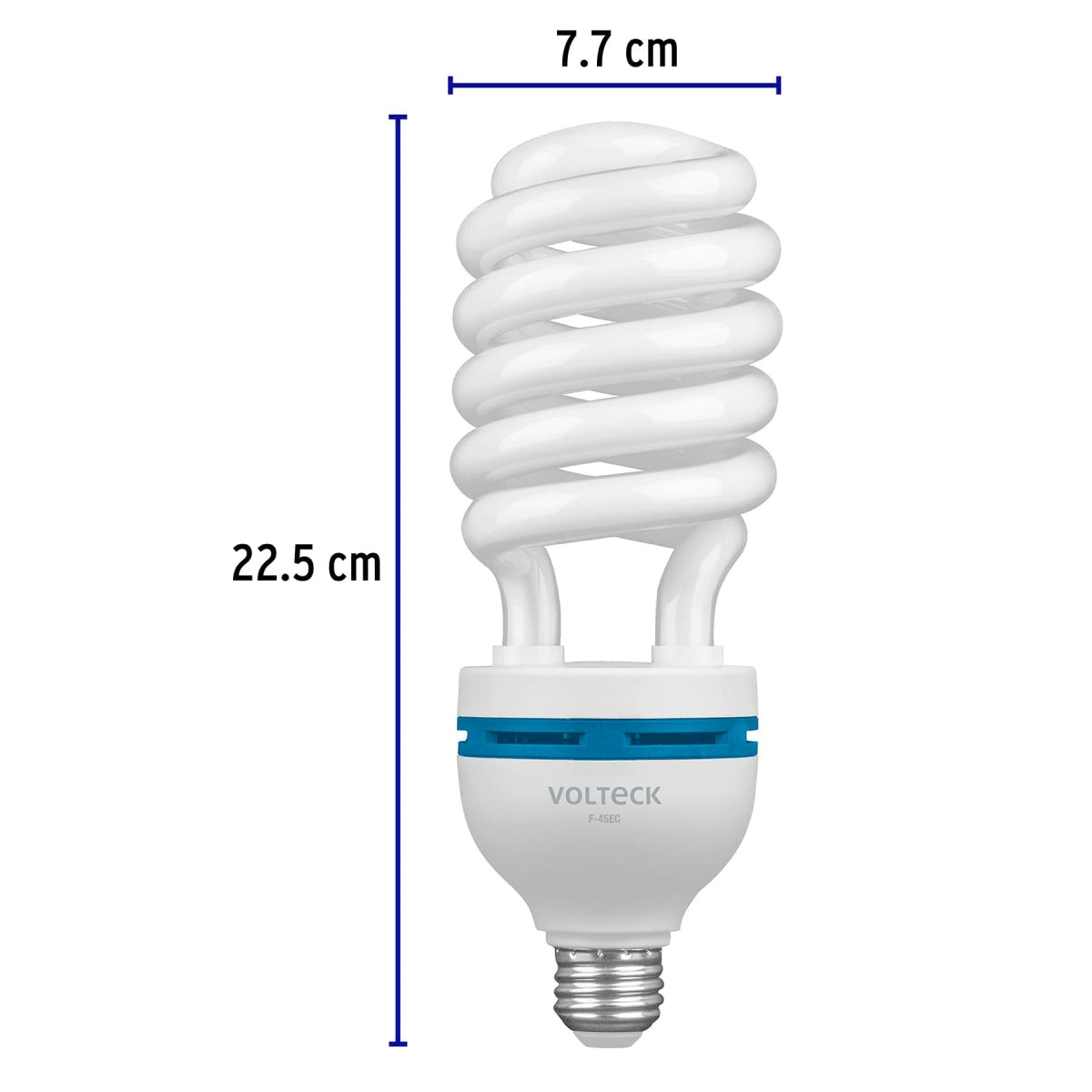 Foco espiral alta potencia 45W (equivalente 180W) luz de día SKU:'47100